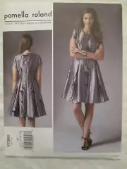 Vogue 1380 Pamella Roland American Designer Dress Pattern 6-14 Flared Lined UC
