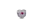 PANDORA In My Heart Charm - Clear CZ & Synthetic Ruby -