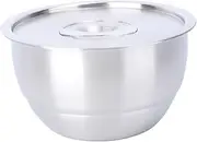 ABOOFAN 1Pc Large Stainless Steel Dessert Bowl with Lid Versatile Food Container for Home Cooking Camping Picnics for Steaming Eggs Rice Soups and More