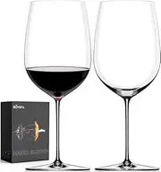 [OJA] Red Wine Glasses Set of 2, Hand Blown Giant Wine Glass 36.5 oz, Oversized Full Bottle Crystal Glasses, Large Cabernet Sauvignon Light, Clear, Best for tasting, Restaurant, Father's Day Gift
