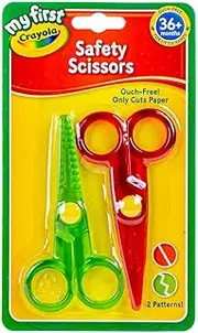 Crayola Beginnings 2x Safety Scissors Straight & Zig Zag Cut Paper & Card Only Boy Girl School by Crayola