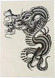 5 Pc Temporary Arm Tattoos Big Black Dragon Temporary Tattoo Stickers For Men Women