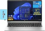 [HP] ProBook 450 G10 Business Laptop 15.6" IPS FHD (10-Core Intel i7-1355U, 16GB RAM, 512GB PCIe SSD, Intel UHD, Backlit KB, WiFi 6, Bluetooth 5.3, HD Webcam, RJ-45, Win 11 Pro) with Dockztorm Hub