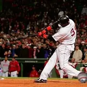 David Ortiz 2004 ALCS Game 4 Home Run Action Photo Print