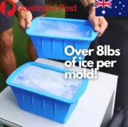 2X 8lb Large Silicone Ice Block Mold For Ice Bath Tub Extra Large Ice Cube Molds