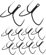 BESPORTBLE Treble Fishing Hooks Sturdy Metal Hooks with Design for Freshwater and Saltwater Fishing Enhanced Grip for Trout and Bait Holder Needs