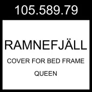 IKEA RAMNEFJÄLL Cover For Bed Frame Kilanda Light Beige Queen 105.589.79