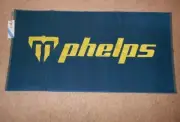 Discontinued PHELPS Towel Navy Blue & Yellow 27"x55" 100% Cotton Swimmer Large