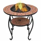 Outdoor Fire Pit Decorative Mosaic Firepit Table Garden Patio Wood Log Burner