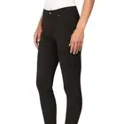 HUE Ladies Solid Black Microsuede Leggings, Pull-On, Skinny Leg, Size Large, NWT