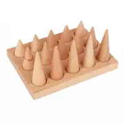 Portable Wooden Ring Display Stand Couples Rings Storage Rack Jewelry Holder