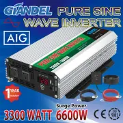 3300W/6600W Inverter Pure Sine Wave 12V-240V USA Transistors Large Shell Giandel