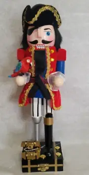 Hobby Lobby 14.5" Christmas Pirate Nutcracker with Parrot 2024 New