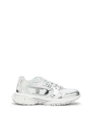 [Diesel] Diesel - S-Pro-V-Dense-Metallic mesh sneakers with Oval D logo - Sneakers - Woman - White 36,5 White