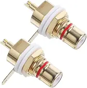 CATIEBYE 2pcs Plated RCA Female Socket Connectors Pure RCA Panel Mount Adapters for Audio/Video Equipment RCA Jack Terminals RCA Converter