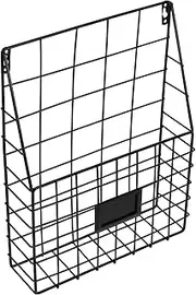 SHOWERORO Portable Wall Mounted Magazine Rack Stylish Wire Book Organizer for Home Office Space Saving Design Rounded Corners for Safety for Newspapers and Files