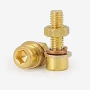 10set M5×30mm Brass Socket Head Cap Screws Four-Piece Suit(Including hex nut, Flat Washer, Spring Washer)