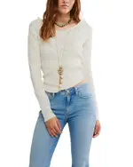 Free People Butterfly Lace Trim Top