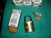 SIX --Master Lock ProSeries Number 6840 Brass Padlocks w/ Keys **NEW** LOT of 6