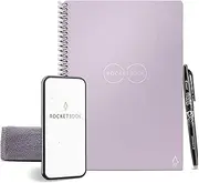 Rocketbook Core Reusable Spiral Notebook, Executive Size 6x8.8, Lilac - Dotted Pages, App-Connected, Erasable, Durable Cover, Ideal for School, Work, and Creative Projects