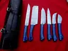 BLUE RESIN Chef Knife Handmade Damascus Steel Kitchen & Hunting/Sharp