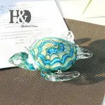 玻璃海龜創意工藝品家居魚缸造景海洋動物裝飾品小擺件紀念品禮物