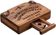 Wooden Talking Spirit Board - Miniature Ouija Set, Divination Planchette | Halloween Prop, Tool for Altar Decor, Mystic Display, Fortune Telling, Paranormal Sessions
