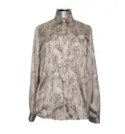 ROBERTO CAVALLI CLASS Damen Bluse Langarm Weiß Beige Gold Animal NEU ETIKETT!