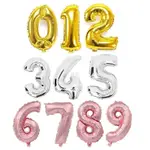 1PC 16 32 40 INCH NUMBER FOIL BALLON ROSE GOLD SILVER