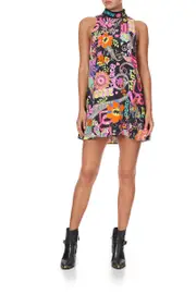 HIGH COLLAR SHIFT DRESS PEACE LOVE AND HAIR