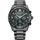 CITIZEN星辰 亞洲限定光動能時尚格紋計時手錶-43mm/灰黑(CA4457-81H)