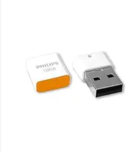 Philips USB Stick 128 GB Ultra Small Memory USB 2.0 Flash Drive Pico Edition for PC, Laptop, Computer, Smart TV, Car Audio and More Reads up to 25 MB/s