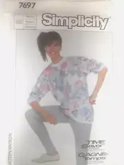 Pullover Top Stirrup Pants M Simplicity Sewing Pattern 7697 VTG 80s UC Shirt