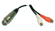 XLR Female 3-Pin Connector to 2-RCA Jacks Stereo Microphone Adapter 1' Cable NEW