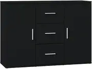 Buffet Cabinet with Storage, Kitchen Sideboard Storage Cabinet with 2 Doors and 3 Drawers, Mid Century Modern Side Cabinet for Dining Living Room, Black 91x29.5x65 cm Engineered Wood