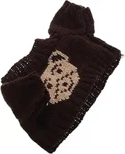 ZUNOXAZ Cozy Knitted Doll Clothes for Plush Adorable Brown Winter Sweater Dress Up Outfit for Bears Dolls for Christmas Ornaments Playtime Fun