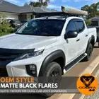 OEM Style Matte Black Flares Suits Mitsubishi Triton MR 2019 2020 2022+ Dual cab