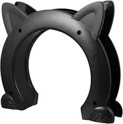 Happyyami Pet Cat Door Cat Door Hole Exterior Cat Flap Microchip Activated Cat Corridor Interior Pet Door Cat Removable Door Cat Pass Portal Kittens Door Window Puppy Door Net Abs Black