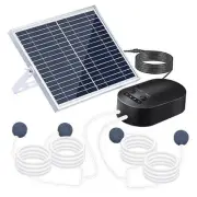 15W Solar Aerator Air Pump Battery with Air Hoses and Bubble Stones Fish Tank