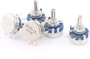 Aexit 5pcs (Potentiometer) Single Turn Linear Pot Rotary Taper Carbon Potentiometer 2W (54ry768qf283) 470K Ohm