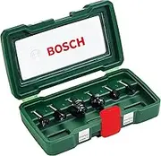 Bosch 6-Piece Hard Metal Router Bit Set (for Wood, Shank Ø 6 mm, Accessory Routers)
