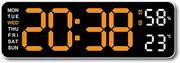Rectangular Living Room Wall Clock with Multifunctional Alarm and Temperature Display Temperature Display Clock ABS, Style 4