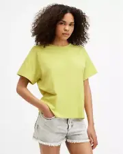 All Saints Womens Briar T-Shirt Relaxed Fit Drop Shoulder Organic Cotton Tee