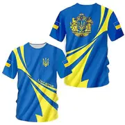 Ukraine Men's T-Shirts Ukrainian Flag Shirt 3D Printed O-Neck Oversized Short Sleeves Jersey Fashion Men's Clothing Streetwear auburn XXXXXL