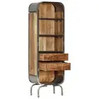 Highboard Wooden Tall Storage Buffet Side Cabinet Wood Cupboard with 2 Drawer AU