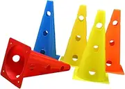 ibasenice 5Pcs Agility Training Cones High Visibility Football Practice Markers Lightweight Stackable Soccer Training Equipment Fluorescent