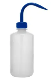 Premium Wash Bottle, 250ml - Blue Cap - Self Venting, LDPE - Eisco Labs