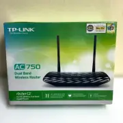 TP-LINK AC 750 Dual-Band Wireless Gigabit Router Archer C2 802.11a / 802.11b NOS