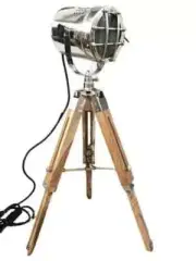 Nautical Designer Search light Studio Floor Lamp Spot Light Wooden Tripod Stand