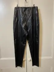 Boohoo Ladies Black Pleather Legging Pants Size 16 Brand New With Tags